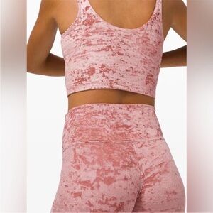 lululemon athletica Pink Crushed Velvet Leggings RARE FIND